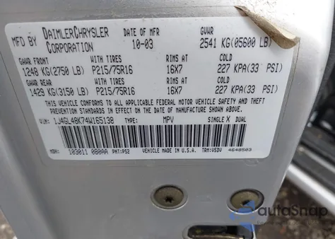 2004 Jeep Liberty Sport from USA, damaged, VIN 1J4GL48K74W165138